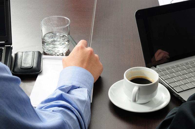 Maintain healthy habits at work - keep a glass or bottle of water handy for you to grab when thirsty! Maintain healthy habits at work - keep a glass or bottle of water handy for you to grab when thirsty!